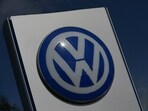 A Volkswagen logo is pictured at Volkswagen's headquarters in Wolfsburg, Germany.