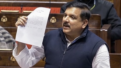 Aam Aadmi Party (AAP) MP Sanjay Singh speaks in Rajya Sabha during the discussion on the 'Glorious Journey of 75 Years of the Constitution of India' in the ongoing Winter Session of the Parliament, in New Delhi on Tuesday. (ANI) Aam Aadmi Party (AAP) MP Sanjay Singh speaks in Rajya Sabha during the discussion on the 'Glorious Journey of 75 Years of the Constitution of India' in the ongoing Winter Session of the Parliament, in New Delhi on Tuesday. (ANI)