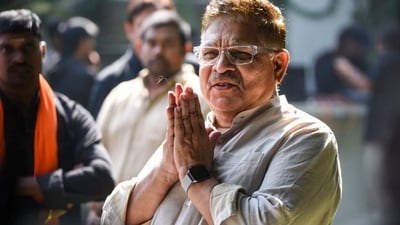 Allu Aravind, father of Allu Arjun, during a press conference at his residence, in Hyderabad. (PTI) Allu Aravind, father of Allu Arjun, during a press conference at his residence, in Hyderabad. (PTI)