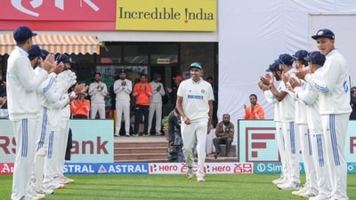 A video of the team's last send off to R Ashwin went viral. (X/@mufaddal_vohra) A video of the team's last send off to R Ashwin went viral. (X/@mufaddal_vohra)