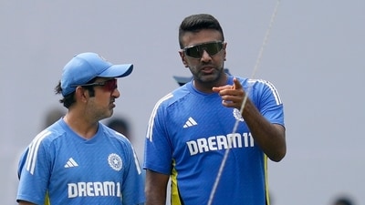 India's coach Gautam Gambhir and Ravichandran Ashwin watch a practice session. (AP) India's coach Gautam Gambhir and Ravichandran Ashwin watch a practice session. (AP)