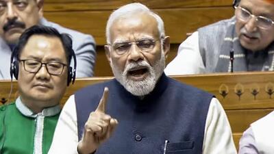 Prime Minister Narendra Modi addresses the Lok Sabha during the ongoing winter session of Parliament in New Delhi. (Sansad Tv) Prime Minister Narendra Modi addresses the Lok Sabha during the ongoing winter session of Parliament in New Delhi. (Sansad Tv)
