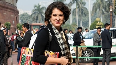 Congress MP Priyanka Gandhi Vadra at Parliament premises during the winter session, in New Delhi on December 16. (ANI) Congress MP Priyanka Gandhi Vadra at Parliament premises during the winter session, in New Delhi on December 16. (ANI)