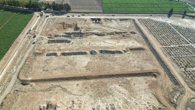 A drone view shows the site of a mass grave from the rule of Syria's Bashar al-Assad, according to residents, after the ousting of al-Assad in Najha, Syria. (REUTERS)