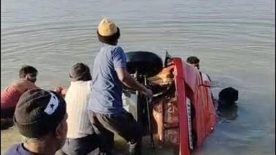 The car was taken out of the water at around 7am on Wednesday and the bodies of the mother and the infant were recovered from it.