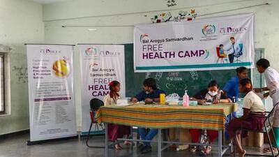 The health camp was conducted by Hyderabad-based Little Ones Cure Foundation, a unit of Bal Arogya Samvardhan, for the students in association with KIMS Cuddles, headed by chairman of KIMS Hospitals Dr Bollineni Bhaskar Rao. It concluded on Wednesday. (HT photo) The health camp was conducted by Hyderabad-based Little Ones Cure Foundation, a unit of Bal Arogya Samvardhan, for the students in association with KIMS Cuddles, headed by chairman of KIMS Hospitals Dr Bollineni Bhaskar Rao. It concluded on Wednesday. (HT photo)