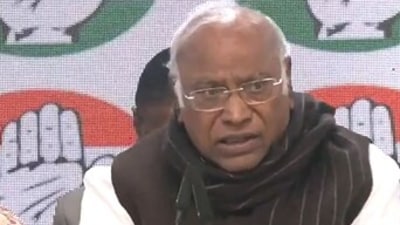 Congress president Mallikarjun Kharge speaks during a press conference at the AICC headquarters on Wednesday. (ANI/X) Congress president Mallikarjun Kharge speaks during a press conference at the AICC headquarters on Wednesday. (ANI/X)