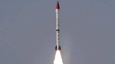 The Ababeel surface-to-surface ballistic missile launches from an undisclosed location in Pakistan. (File) (AFP) The Ababeel surface-to-surface ballistic missile launches from an undisclosed location in Pakistan. (File) (AFP)