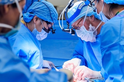 Robert Montgomery, director of the NYU Langone Transplant Institute, reviews a monitor during the gene-edited pig kidney transplant surgery. (AP)