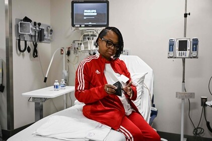 Towana Looney, 53, who received a gene-edited pig kidney, undergoes medical testing at NYU Langone Health. (AFP)