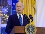 US President Joe Biden speaks during a Hanukkah reception in the East Room of the White House in Washington, Dec. 16, 2024. US President Joe Biden speaks during a Hanukkah reception in the East Room of the White House in Washington, Dec. 16, 2024.