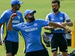 India's captain Rohit Sharma (C) with teammates Ravichandran Ashwin (L) and Virat Kohli India's captain Rohit Sharma (C) with teammates Ravichandran Ashwin (L) and Virat Kohli
