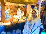 Kolkata: Chief minister Mamata Banerjee in the inaugural ceremony of Kolkata Christmas Festival at Allen Park, Park Street. (Photo by Samir Jana/ Hindustan Times) Kolkata: Chief minister Mamata Banerjee in the inaugural ceremony of Kolkata Christmas Festival at Allen Park, Park Street. (Photo by Samir Jana/ Hindustan Times)