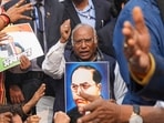 Congress president Mallikarjun Kharge take part in a protest march demanding an apology and resignation of Union Home Minister Amit Shah over his remarks on Babasaheb Ambedkar, at Parliament complex, in New Delhi, Thursday, Dec. 19, 2024. Congress president Mallikarjun Kharge take part in a protest march demanding an apology and resignation of Union Home Minister Amit Shah over his remarks on Babasaheb Ambedkar, at Parliament complex, in New Delhi, Thursday, Dec. 19, 2024.