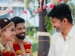 Thalapathy Vijay attends Keerthy Suresh and Anthony Thattil's wedding.