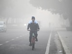Noida, India- December 18, 2024: Commuters step out in foggy winter cold morning amid rising air pollution. Air pollution level in Delhi-NCR remain in the 'poor' category, in Noida, India, on Wednesday, December 18, 2024. (Photo by Sunil Ghosh / Hindustan Times) Noida, India- December 18, 2024: Commuters step out in foggy winter cold morning amid rising air pollution. Air pollution level in Delhi-NCR remain in the 'poor' category, in Noida, India, on Wednesday, December 18, 2024. (Photo by Sunil Ghosh / Hindustan Times)