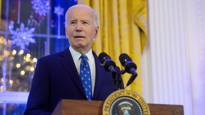 US President Joe Biden speaks during a Hanukkah reception in the East Room of the White House in Washington, Dec. 16, 2024. (AP) US President Joe Biden speaks during a Hanukkah reception in the East Room of the White House in Washington, Dec. 16, 2024. (AP)