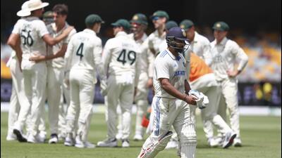 India captain Rohit Sharma walks off after being dismissed in Brisbane. (AP) India captain Rohit Sharma walks off after being dismissed in Brisbane. (AP)