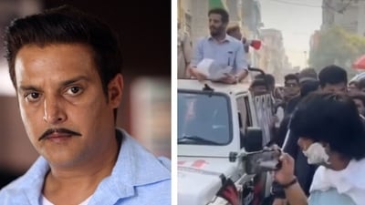 Jimmy Shergill amused by a fan who left shaving mid-way to click his picture.
