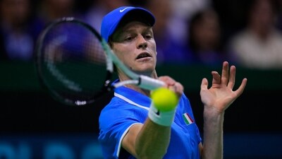 Italy's Jannik Sinner in action. (AP) Italy's Jannik Sinner in action. (AP)