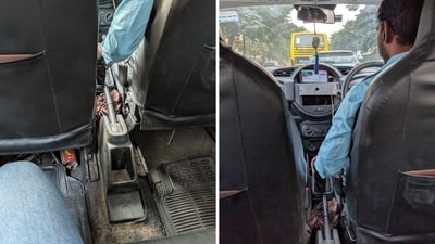 An Indian man shared these pictures, claiming they show the condition of the Uber cab he booked. (X/@_arorarohit_) An Indian man shared these pictures, claiming they show the condition of the Uber cab he booked. (X/@_arorarohit_)