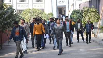 Candidates coming out after appearing in the Assistant Engineer (Civil/Mechanical) Written Competition exam at Bankipur Girls High School in Patna. (Santosh Kumar) Candidates coming out after appearing in the Assistant Engineer (Civil/Mechanical) Written Competition exam at Bankipur Girls High School in Patna. (Santosh Kumar)