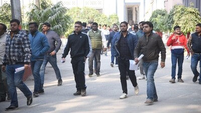 Candidates coming out of Bankipur Girls High School in Patna where Assistant Engineer (Civil/Mechanical) Written Competition exam Day 2 was held. (Santosh Kumar) Candidates coming out of Bankipur Girls High School in Patna where Assistant Engineer (Civil/Mechanical) Written Competition exam Day 2 was held. (Santosh Kumar)