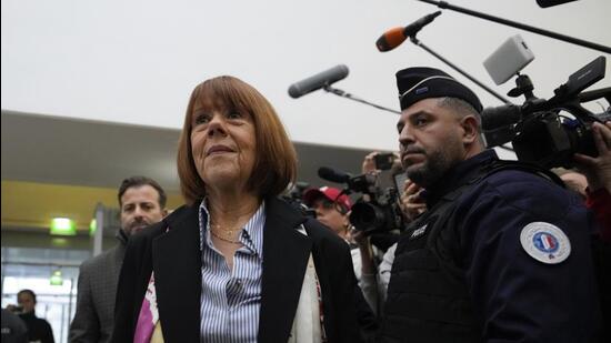 Gisèle Pelicot, who was drugged by her now former husband so that he and others could assault her, at the court house in Avignon, France on Thursday. (AP Photo)