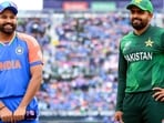 Rohit Sharma and Babar Azam during the 2024 T20 World Cup match in New York.