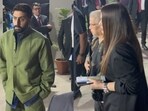 Abhishek Bachchan and Aishwarya Rai with her mother Brindya Rai. Abhishek Bachchan and Aishwarya Rai with her mother Brindya Rai.
