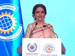 Nita Ambani at the annual day of DAIS and NMAJS. Nita Ambani at the annual day of DAIS and NMAJS.