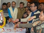 Congress workers pay tribute to party worker Prabhat Pandey who was allegedly killed during a protest near the Uttar Pradesh Assembly, in Kanpur, Congress workers pay tribute to party worker Prabhat Pandey who was allegedly killed during a protest near the Uttar Pradesh Assembly, in Kanpur,