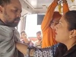 The man reportedly was sitting next to her on the bus.
The man reportedly was sitting next to her on the bus.