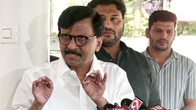 Shiv Sena (Uddhav Balasaheb Thackeray) leader Sanjay Raut said a conspiracy is being hatched to attack Marathi manoos. (ANI) Shiv Sena (Uddhav Balasaheb Thackeray) leader Sanjay Raut said a conspiracy is being hatched to attack Marathi manoos. (ANI)