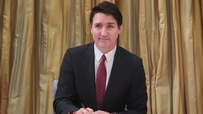 Canada's Prime Minister Justin Trudeau signs a register as he takes part in a swearing-in ceremony at Rideau Hall in Ottawa, Ontario, Canada, December 20, 2024. (REUTERS)