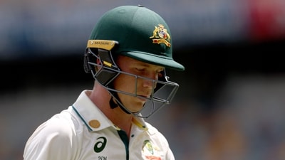 Australia�s Nathan McSweeney reacts as he walks off the ground after being dismissed on day five of the third cricket Test match between Australia and India at The Gabba in Brisbane on December 18, 2024. (Photo by DAVID GRAY / AFP) / -- IMAGE RESTRICTED TO EDITORIAL USE - STRICTLY NO COMMERCIAL USE -- (AFP) Australia�s Nathan McSweeney reacts as he walks off the ground after being dismissed on day five of the third cricket Test match between Australia and India at The Gabba in Brisbane on December 18, 2024. (Photo by DAVID GRAY / AFP) / -- IMAGE RESTRICTED TO EDITORIAL USE - STRICTLY NO COMMERCIAL USE -- (AFP)