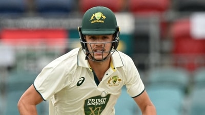 Australian Prime Minister XI's Sam Konstas runs between the wickets during the tour cricket match. (Photo by SAEED KHAN / AFP) (AFP) Australian Prime Minister XI's Sam Konstas runs between the wickets during the tour cricket match. (Photo by SAEED KHAN / AFP) (AFP)