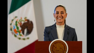 FILE - Mexican President Claudia Sheinbaum gives a media briefing from the National Palace in Mexico City, Oct. 2, 2024, the morning after her inauguration. (AP Photo/Fernando Llano, File) (AP)