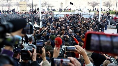 As Gisele Pelicot, surrounded by media persons, cops and supporters, left the courthouse after the verdict, a chorus of "bravo" and "merci" was heard in praise of the Frenchwoman.&nbsp; (Reuters)