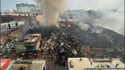 Firefighting operations on Friday. (Parveen Kumar/HT Photo) Firefighting operations on Friday. (Parveen Kumar/HT Photo)