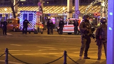 Police and ambulances stand next to the Christmas market, where a car crashed into a crowd injuring between "60 and 80 people", according to a spokesman for the local rescue service, on December 20, 2024 in Magdeburg, eastern Germany. (AFP) Police and ambulances stand next to the Christmas market, where a car crashed into a crowd injuring between "60 and 80 people", according to a spokesman for the local rescue service, on December 20, 2024 in Magdeburg, eastern Germany. (AFP)