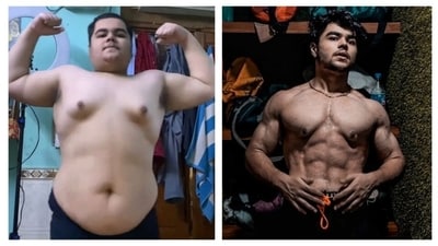 Khushal Chawla keeps sharing photos of his before and after weight loss body. (Instagram/ Khushal Fitness) Khushal Chawla keeps sharing photos of his before and after weight loss body. (Instagram/ Khushal Fitness)