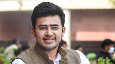BJP MP Tejasvi Surya. (PTI Photo) BJP MP Tejasvi Surya. (PTI Photo)