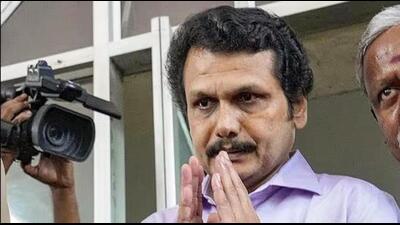 V Senthil Balaji is accused of allegedly receiving bribes for providing jobs in the state transport department during his tenure as state transport minister in 2014-15 (PTI) V Senthil Balaji is accused of allegedly receiving bribes for providing jobs in the state transport department during his tenure as state transport minister in 2014-15 (PTI)