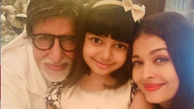 Amitabh Bachchan was spotted with Aishwarya Rai and Abhishek Bachchan at Aaradhya’s school annual day in Mumbai. Amitabh Bachchan was spotted with Aishwarya Rai and Abhishek Bachchan at Aaradhya’s school annual day in Mumbai.