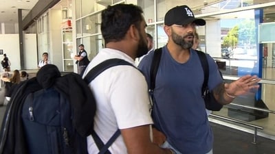 Virat Kohli talking to the camera person (Channel 7) Virat Kohli talking to the camera person (Channel 7)