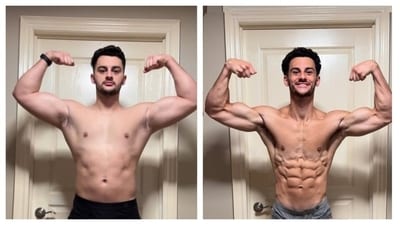 Patrick Reynolds shared his diet secrets alongside before and after photos of his weight loss. (Instagram/Patrick Reynolds) Patrick Reynolds shared his diet secrets alongside before and after photos of his weight loss. (Instagram/Patrick Reynolds)