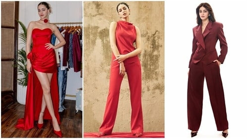 Pick any look from Ananya Panday's red outfits. Pick any look from Ananya Panday's red outfits.