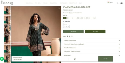 Isha Ambani's outfit costs  ₹32.5k.