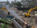 The Kokanipada plant pulverises the debris into miniscule, sand-like aggregate that can be recycled to make non-structural items such as paver blocks, road dividers, sidewalk stones, benches etc (Satish Bate/ Hindustan Times) The Kokanipada plant pulverises the debris into miniscule, sand-like aggregate that can be recycled to make non-structural items such as paver blocks, road dividers, sidewalk stones, benches etc (Satish Bate/ Hindustan Times)